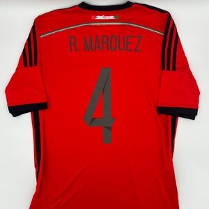 Mexico 2014/2015 Away R. Marquez #4 Authentic adidas Jersey L Men Red Black